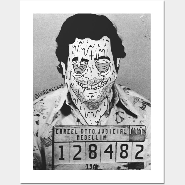 Pablo Escobar Mugshot Grime Wall Art by CORENELSON